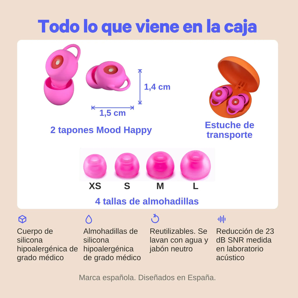 Mood Happy (-23dB) | Tapones para Conciertos y Música