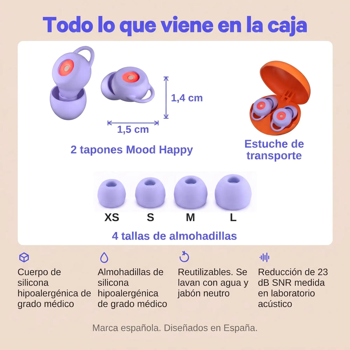 Mood Happy (-23dB) | Tapones para Conciertos y Música